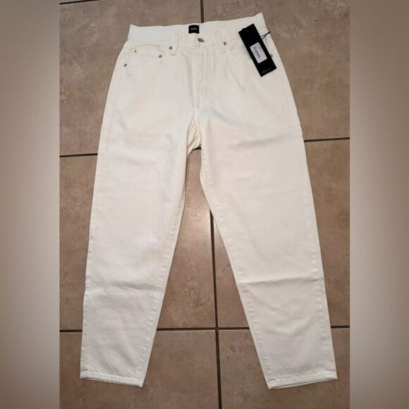 NWT EDWIN Women’s Jeans Anthropologie Anderson Ankle Ivory White - Size 24 - Picture 6 of 11